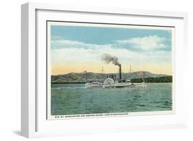 Lake Winnipesaukee, Maine - Mt. Washington Steamer, Ossipee Range View-Lantern Press-Framed Art Print