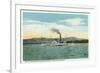 Lake Winnipesaukee, Maine - Mt. Washington Steamer, Ossipee Range View-Lantern Press-Framed Premium Giclee Print