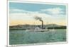 Lake Winnipesaukee, Maine - Mt. Washington Steamer, Ossipee Range View-Lantern Press-Mounted Premium Giclee Print