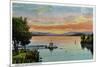 Lake Winnipesaukee, Maine - Sunset Scene on the Lake-Lantern Press-Mounted Art Print