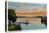 Lake Winnipesaukee, Maine - Sunset Scene on the Lake-Lantern Press-Stretched Canvas