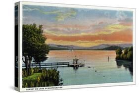 Lake Winnipesaukee, Maine - Sunset Scene on the Lake-Lantern Press-Stretched Canvas