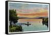 Lake Winnipesaukee, Maine - Sunset Scene on the Lake-Lantern Press-Framed Stretched Canvas