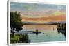 Lake Winnipesaukee, Maine - Sunset Scene on the Lake-Lantern Press-Stretched Canvas