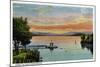 Lake Winnipesaukee, Maine - Sunset Scene on the Lake-Lantern Press-Mounted Art Print
