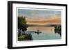 Lake Winnipesaukee, Maine - Sunset Scene on the Lake-Lantern Press-Framed Art Print