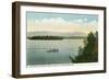 Lake Winnipesaukee, Maine - Three Mile Island View of the Ossipee Mts-Lantern Press-Framed Art Print