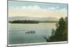 Lake Winnipesaukee, Maine - Three Mile Island View of the Ossipee Mts-Lantern Press-Mounted Art Print