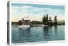 Lake Winnipesaukee, Maine - Uncle Sam Steamer at the Loon Island Landing-Lantern Press-Stretched Canvas