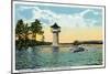Lake Winnipesaukee, Maine - View of the Spindle Point Observatory, the Weirs-Lantern Press-Mounted Art Print
