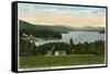 Lake Winnipesaukee, Maine - View of the Weirs-Lantern Press-Framed Stretched Canvas