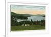 Lake Winnipesaukee, Maine - View of the Weirs-Lantern Press-Framed Premium Giclee Print