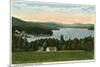 Lake Winnipesaukee, Maine - View of the Weirs-Lantern Press-Mounted Premium Giclee Print