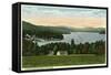 Lake Winnipesaukee, Maine - View of the Weirs-Lantern Press-Framed Stretched Canvas