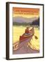 Lake Winnipesaukee, New Hampshire - Canoe Sunset-Lantern Press-Framed Art Print