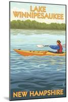 Lake Winnipesaukee, New Hampshire - Kayak Scene-Lantern Press-Mounted Art Print