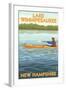 Lake Winnipesaukee, New Hampshire - Kayak Scene-Lantern Press-Framed Art Print