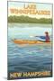 Lake Winnipesaukee, New Hampshire - Kayak Scene-Lantern Press-Mounted Art Print