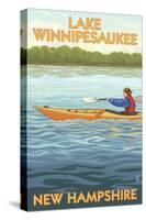 Lake Winnipesaukee, New Hampshire - Kayak Scene-Lantern Press-Stretched Canvas