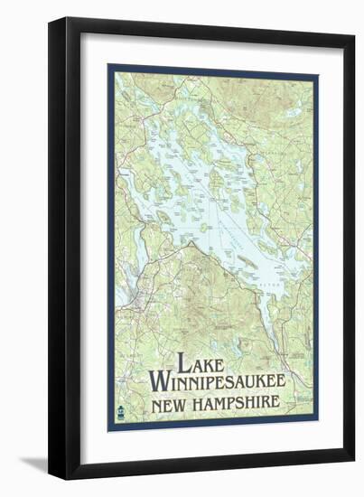 Lake Winnipesaukee, New Hampshire - No Icons-Lantern Press-Framed Art Print