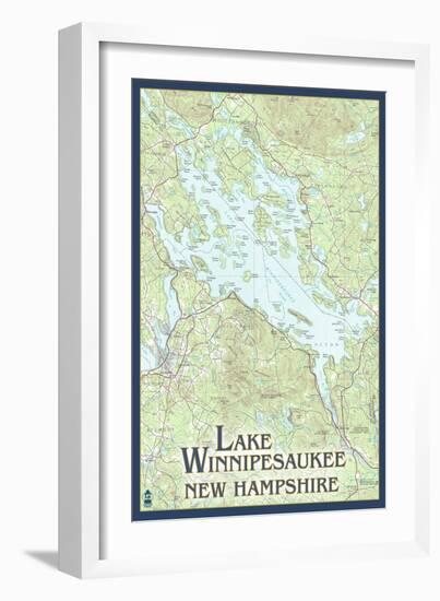 Lake Winnipesaukee, New Hampshire - No Icons-Lantern Press-Framed Art Print
