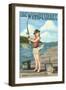 Lake Winnipesaukee, New Hampshire - Pinup Girl Fishing-Lantern Press-Framed Art Print