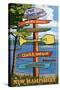 Lake Winnipesaukee, New Hampshire - Signpost Destinations-Lantern Press-Stretched Canvas