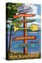Lake Winnipesaukee, New Hampshire - Signpost Destinations-Lantern Press-Stretched Canvas
