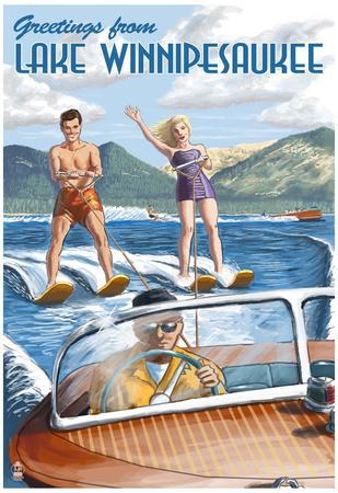 New Hampshire Travel Tourism 16X20 Vintage Poster Repro Lake Winnipesaukee U.S 