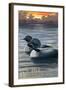 Lake Winnisquam, New Hampshire - Loon Scene-Lantern Press-Framed Art Print