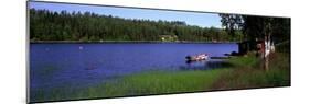 Lake with Cabin and Boat, Near Falun, Dalarna, Sweden-null-Mounted Photographic Print