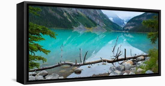 Lake with Canadian Rockies in the Background, Lake Louise, Banff National Park, Alberta, Canada-null-Framed Stretched Canvas