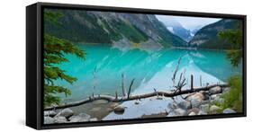 Lake with Canadian Rockies in the Background, Lake Louise, Banff National Park, Alberta, Canada-null-Framed Stretched Canvas