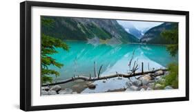 Lake with Canadian Rockies in the Background, Lake Louise, Banff National Park, Alberta, Canada-null-Framed Photographic Print