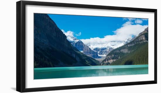 Lake with Canadian Rockies in the Background, Lake Louise, Banff National Park, Alberta, Canada-null-Framed Photographic Print