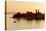 Lake with Castle Church at Sundown, Friedrichshafen, Lake of Constance, Baden-Wurttemberg, Germany-Ernst Wrba-Stretched Canvas