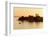 Lake with Castle Church at Sundown, Friedrichshafen, Lake of Constance, Baden-Wurttemberg, Germany-Ernst Wrba-Framed Photographic Print