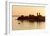 Lake with Castle Church at Sundown, Friedrichshafen, Lake of Constance, Baden-Wurttemberg, Germany-Ernst Wrba-Framed Photographic Print