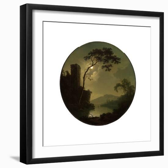 Lake with Castle on a Hill, 1787-Joseph Wright of Derby-Framed Giclee Print