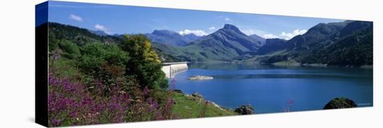 Lake with Dam, Roselend Lake, Beaufortain Area, French Alps-null-Stretched Canvas