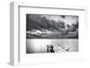 Lake with Dock Mountains & Clouds-Nish Nalbandian-Framed Art Print