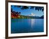 Lake with mountain in the background, Mt Hood, Lost Lake, Mt Hood National Forest, Hood River Co...-null-Framed Photographic Print