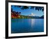 Lake with mountain in the background, Mt Hood, Lost Lake, Mt Hood National Forest, Hood River Co...-null-Framed Photographic Print