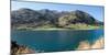 Lake with mountain range in the background, Lake Hawea, Makarora-Lake Hawea Road, State Highway...-null-Mounted Photographic Print