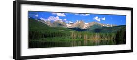 Lake with Mountain Range in the Background, Sprague Lake, Rocky Mountain National Park, Colorado-null-Framed Photographic Print