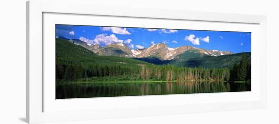 Lake with Mountain Range in the Background, Sprague Lake, Rocky Mountain National Park, Colorado-null-Framed Photographic Print