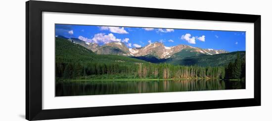 Lake with Mountain Range in the Background, Sprague Lake, Rocky Mountain National Park, Colorado-null-Framed Photographic Print