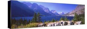 Lake with Mountain Range in the Background, St. Mary Lake, Glacier National Park, Montana, USA-null-Stretched Canvas