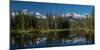 Lake with mountains in background, Three Sisters Mountain, Mount Lawrence Grassi, Canmore, Alber...-null-Mounted Photographic Print