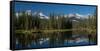 Lake with mountains in background, Three Sisters Mountain, Mount Lawrence Grassi, Canmore, Alber...-null-Framed Stretched Canvas